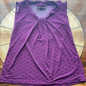 Dana Buchman Magenta and Black Geometric Top